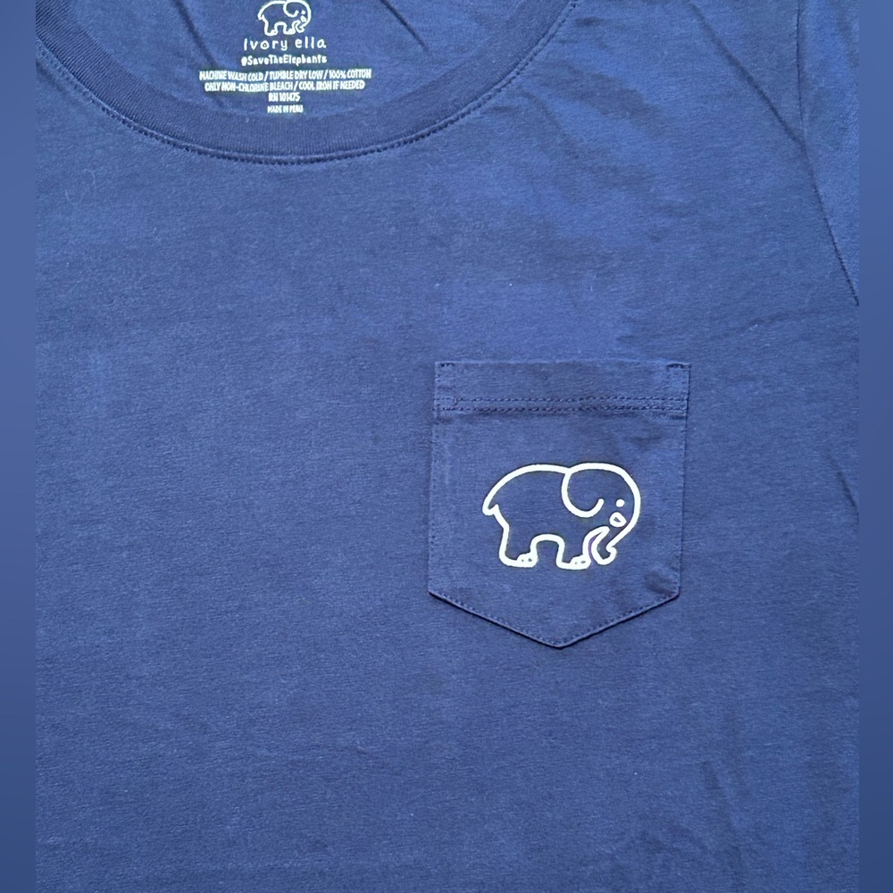 Ladies Ivory Ella navy blue Short sleeved T shirt size medium. - Picture 6 of 9